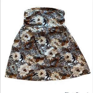 Love Me Kiss Me - floral boho bohemian A-line skirt - fall brown - medium m